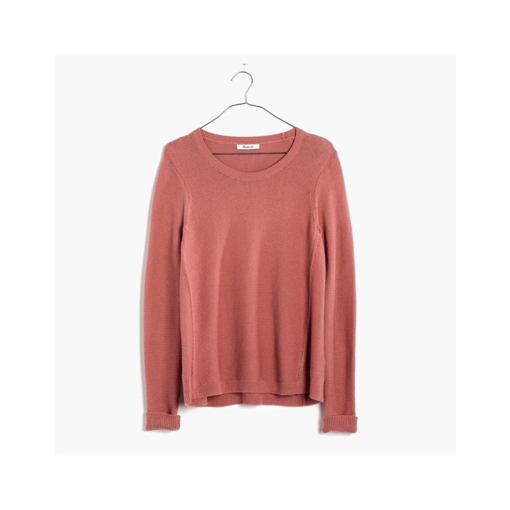 Madewell Riverside Texture Sweater in Rosewood Pink, small